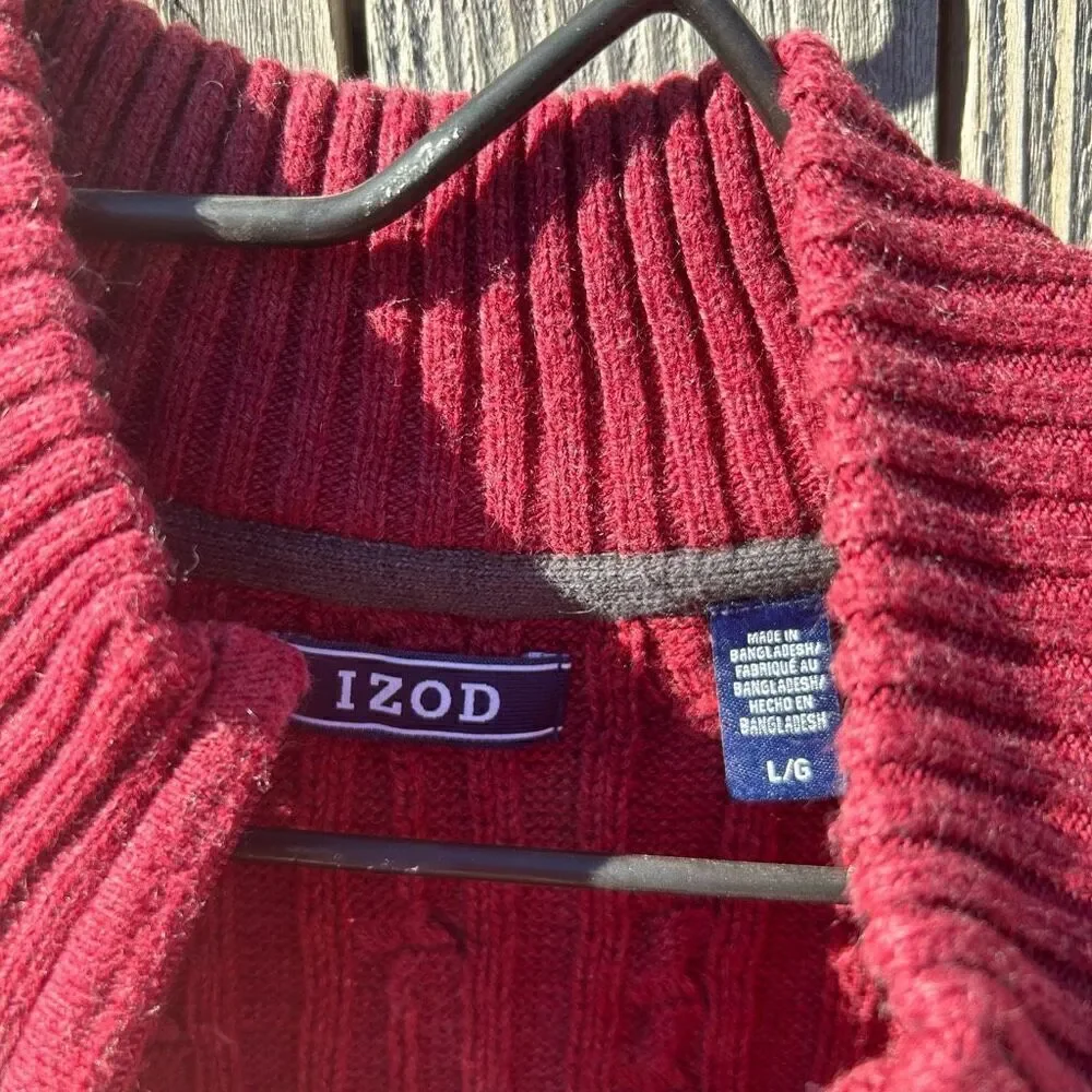 Vintage Izod sweater long sleeve half zip up size large